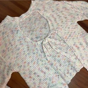 Aerie Oversized Sweater Size Small Pink Confetti Knit Backless | Size: S
